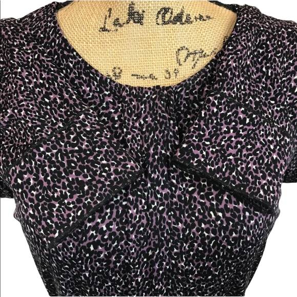 Tory Burch Jersey Long Sleeve Dress Black/Purple - Picture 5 of 10